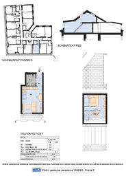 3. Půdorys bytu 2+kk č. 75 - Prodej bytu 2+kk v osobním vlastnictví 38 m², Praha 3 - Žižkov