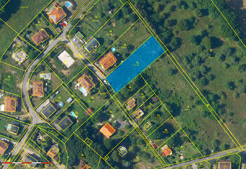 Pohled katastrální mapa - Prodej pozemku 1346 m², Kamenice
