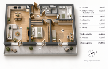Prodej bytu 3+kk v osobním vlastnictví 85 m², České Budějovice