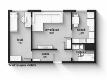 Prodej bytu 2+1 v osobním vlastnictví 45 m², Lutín