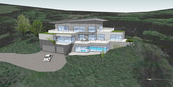 vizualizace s průčelím - Prodej pozemku 4558 m², Kraslice 