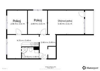 Prodej bytu 3+1 v osobním vlastnictví 69 m², Ústí nad Labem