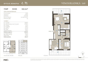 Prodej bytu 3+kk v osobním vlastnictví 83 m², Praha 3 - Vinohrady
