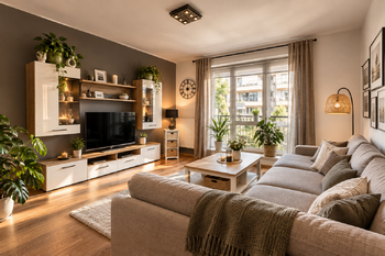 Obývací pokoj  - Prodej bytu 3+kk v osobním vlastnictví 70 m², Praha 9 - Vysočany 