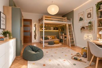Prostorná druhá ložnice - vizualizace dětského pokoje - Prodej bytu 3+kk v osobním vlastnictví 70 m², Praha 9 - Vysočany