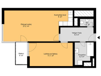 Pronájem bytu 2+kk v osobním vlastnictví 73 m², Praha 8 - Karlín
