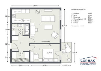 Prodej bytu 2+kk v osobním vlastnictví 58 m², Brandýs nad Labem-Stará Boleslav
