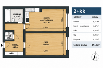 Prodej bytu 2+kk v osobním vlastnictví 47 m², Žďár nad Sázavou