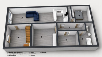 Půdorys - Pronájem domu 93 m², České Budějovice