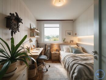 Vizualizace možného budoucího stavu - dětský pokoj či pracovna. - Prodej bytu 3+kk v osobním vlastnictví 60 m², Praha 4 - Chodov