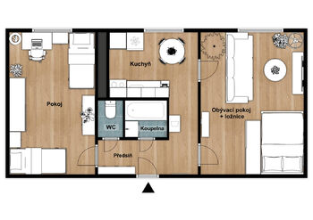 Prodej bytu 2+1 v osobním vlastnictví 50 m², Podbořany