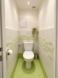 Toaleta - Pronájem bytu 2+kk v osobním vlastnictví 42 m², Praha 10 - Strašnice
