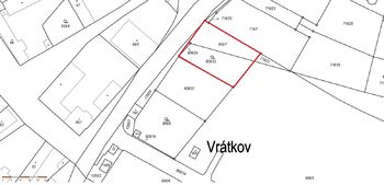Katastrální mapa - Prodej pozemku 918 m², Vrátkov