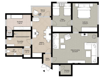 Pronájem bytu 4+1 v osobním vlastnictví 87 m², Praha 8 - Dolní Chabry