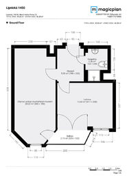 Půdorys - Prodej bytu 2+kk v osobním vlastnictví 42 m², Praha 9 - Kyje