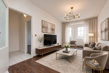 Virtuální nábytek - Obývací pokoj - Prodej bytu 2+kk v osobním vlastnictví 42 m², Praha 9 - Kyje