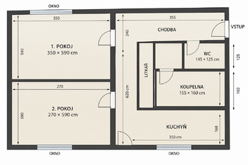 Prodej bytu 2+1 v osobním vlastnictví 65 m², Praha 4 - Kamýk