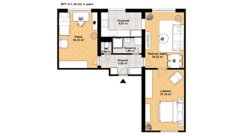 Pronájem bytu 3+1 v osobním vlastnictví 68 m², Tábor