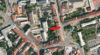 letecká mapa - Pronájem bytu 1+kk v osobním vlastnictví 27 m², České Budějovice