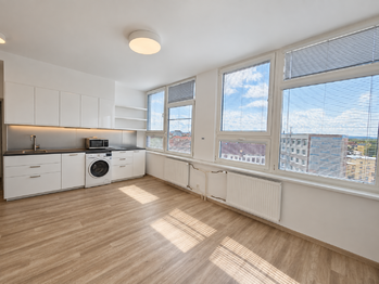 pokoj s kuchyňskou linkou - Pronájem bytu 1+kk v osobním vlastnictví 27 m², České Budějovice