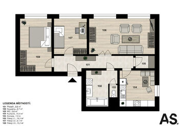 Prodej bytu 3+1 v osobním vlastnictví 71 m², Praha 4 - Chodov
