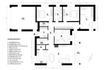 půdorys - Prodej domu 226 m², Sibřina