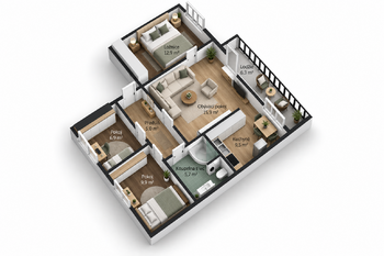 Prodej bytu 4+kk v družstevním vlastnictví 66 m², Teplice