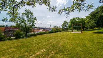 22. Úchvatné výhledy z parku Vítkov - Prodej bytu 3+kk v osobním vlastnictví 72 m², Praha 3 - Žižkov