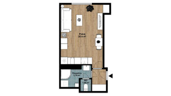Pronájem bytu 1+kk v osobním vlastnictví 29 m², Praha 4 - Michle