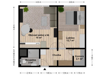 Prodej bytu 2+kk v družstevním vlastnictví 43 m², Nový Bor
