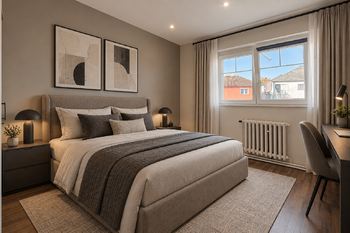 vizualizace - návrh ložnice v patře - Prodej domu 157 m², Jílové u Prahy