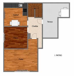 půdorys - 1.patro - Prodej domu 157 m², Jílové u Prahy