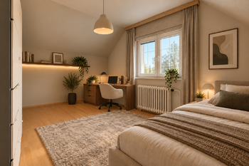 vizualizace - návrh dětského pokoje v patře - Prodej domu 157 m², Jílové u Prahy