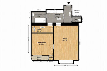 Prodej bytu 2+kk v osobním vlastnictví 57 m², Praha 3 - Vinohrady