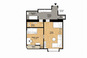 Prodej bytu 2+kk v osobním vlastnictví 57 m², Praha 3 - Vinohrady