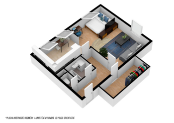 Pronájem bytu 1+1 v osobním vlastnictví 50 m², Nupaky