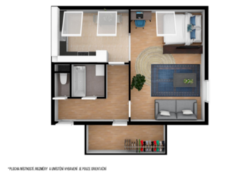 Pronájem bytu 1+1 v osobním vlastnictví 50 m², Nupaky