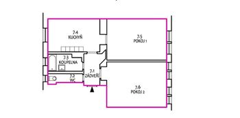 Pronájem bytu 2+1 v družstevním vlastnictví 73 m², Praha 8 - Karlín