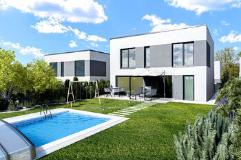 vizualizace zahrady - Prodej domu 138 m², Praha 10 - Královice