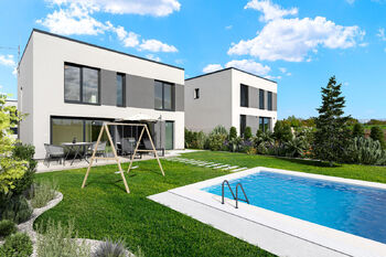 vizualizace zahrady - Prodej domu 138 m², Praha 10 - Královice