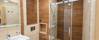 sprchový kout - Prodej bytu 1+1 v osobním vlastnictví 36 m², Louny