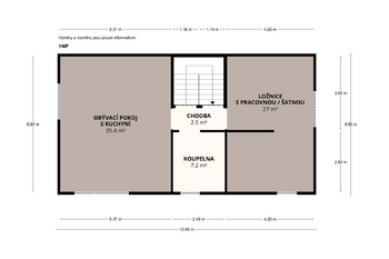 Půdorys 1NP - Prodej domu 199 m², Jílové u Prahy