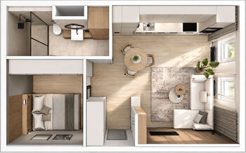 půdorys - Prodej bytu 2+kk v osobním vlastnictví 40 m², Praha 8 - Libeň