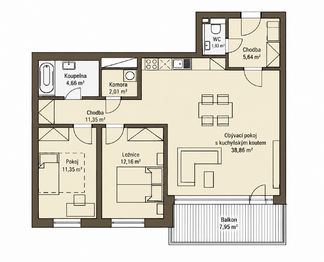 Pronájem bytu 3+kk v osobním vlastnictví 76 m², Lysá nad Labem