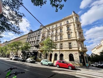 pohled na dům - Pronájem bytu 1+1 v osobním vlastnictví 50 m², Praha 2 - Vinohrady 