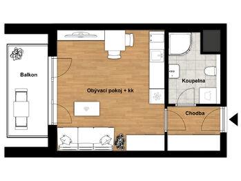 Pronájem bytu 1+kk v osobním vlastnictví 31 m², Praha 5 - Třebonice