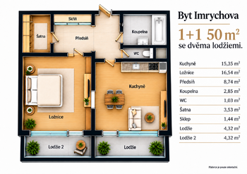Prodej bytu 1+1 v osobním vlastnictví 50 m², Praha 4 - Kamýk