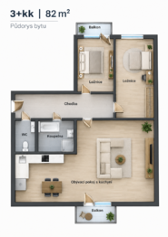 Pronájem bytu 3+kk v osobním vlastnictví 82 m², Sedlčany