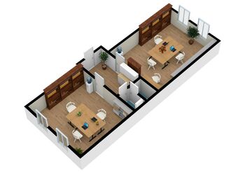 půdorys kanceláře - Pronájem kancelářských prostor 60 m², Hradec Králové
