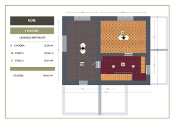 půdorys 2.n.p. - Prodej domu 115 m², Děčín